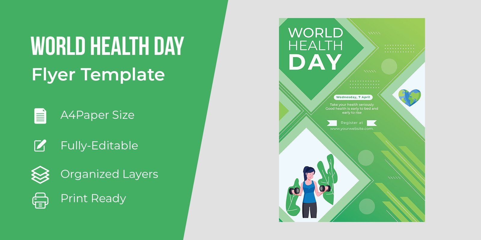 Vector Illustration concept World Health Day Flyer