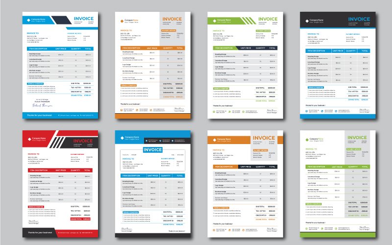 Invoice Design Bundle for Your Business - Corporate Identity Template