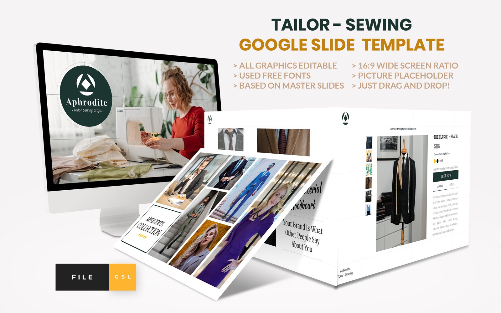 Tailor - Sewing Fashion Craft Google Slide Template