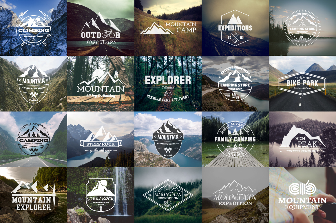 25 Camping Logos Badges | Adventure SVG Collection - Vector Images Graphics Templates