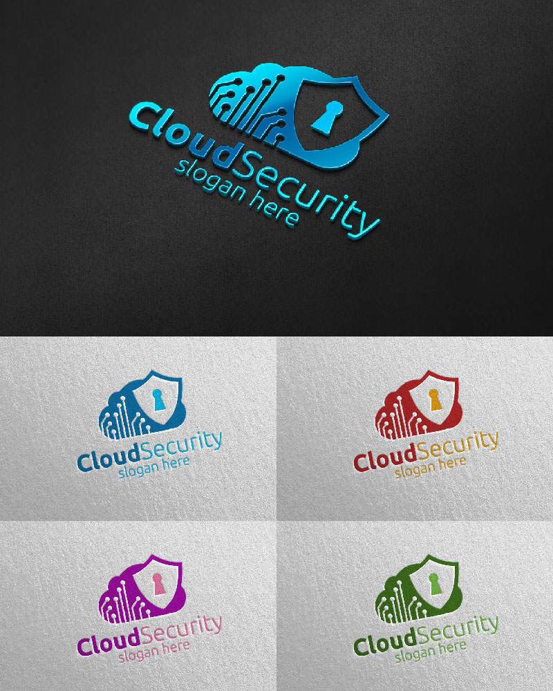 Shield Digital Cloud Security Logo template