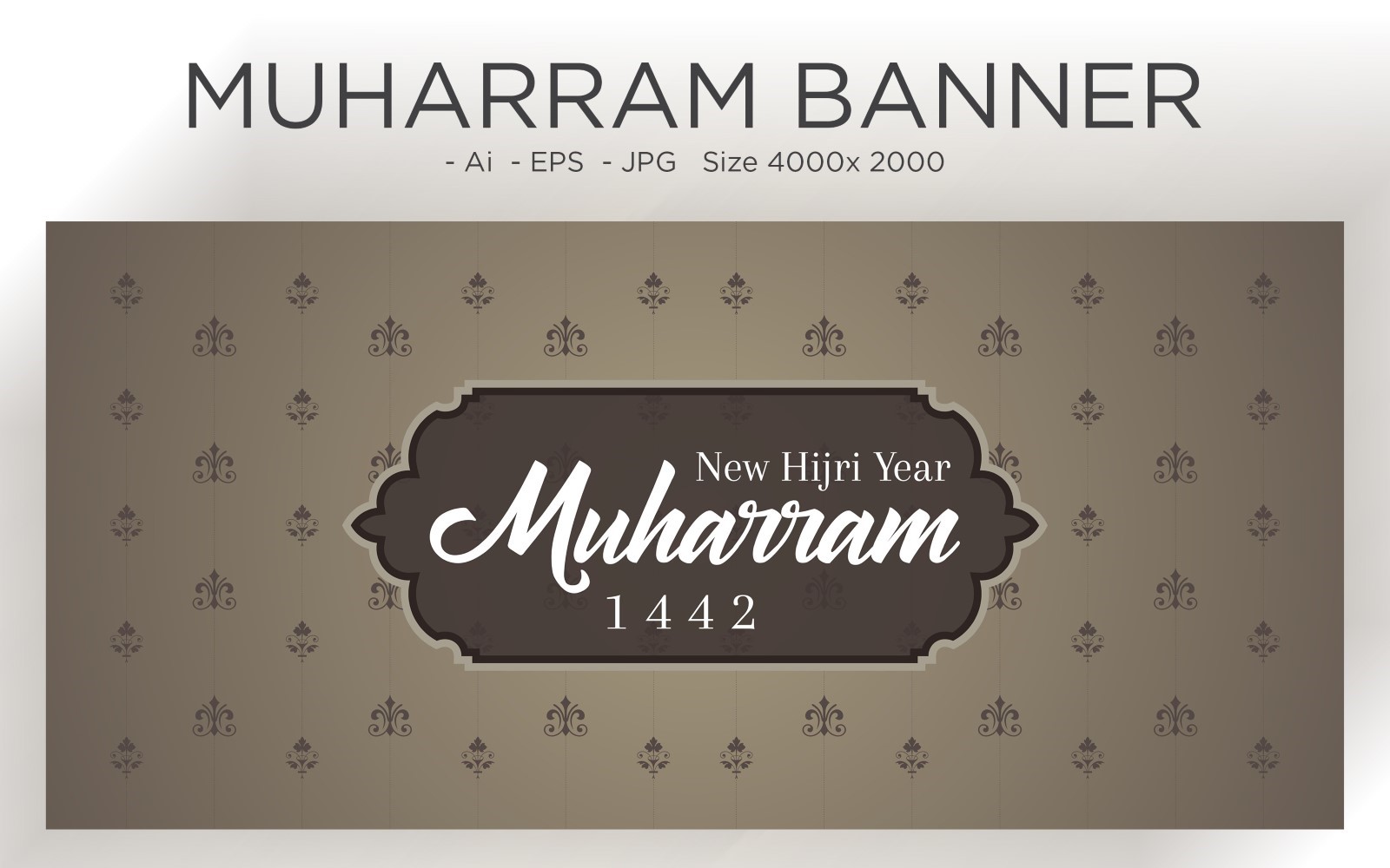 Muslim Islamic New Year Festival Banner Pattern - Illustration