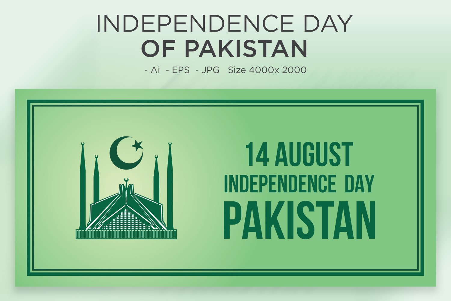 Happy Independence of Pakistan Day, 14 August - Illustration