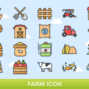 Line Farm Icon Sets 170542