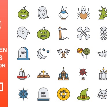 Pumpkin Bat Icon Sets 170575