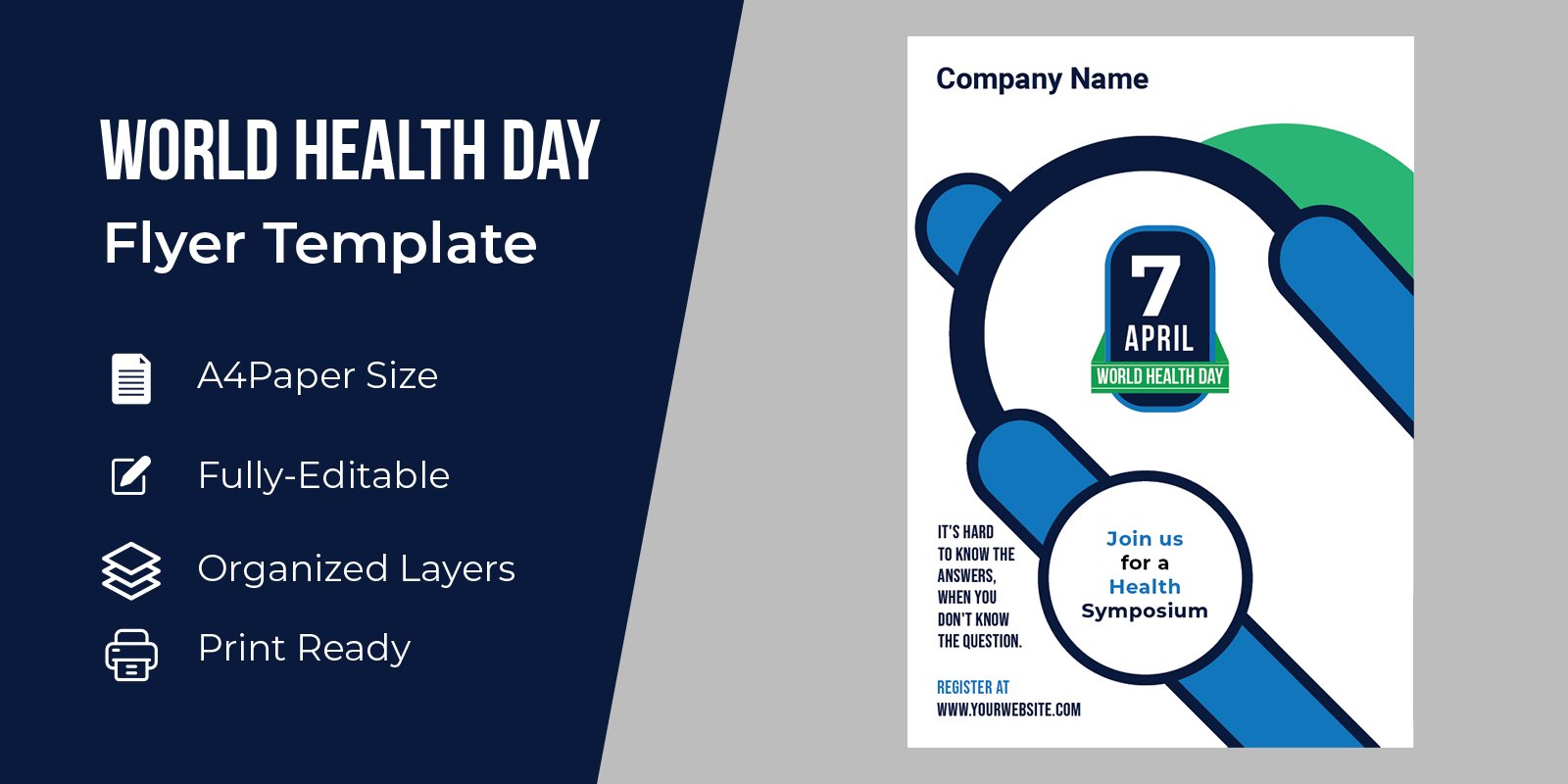 World Health Day Concept Poster - Corporate Identity Template