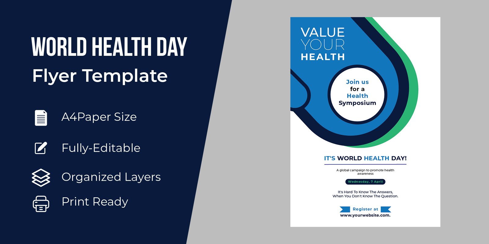 Design for World Health Day Poster - Corporate Identity Template