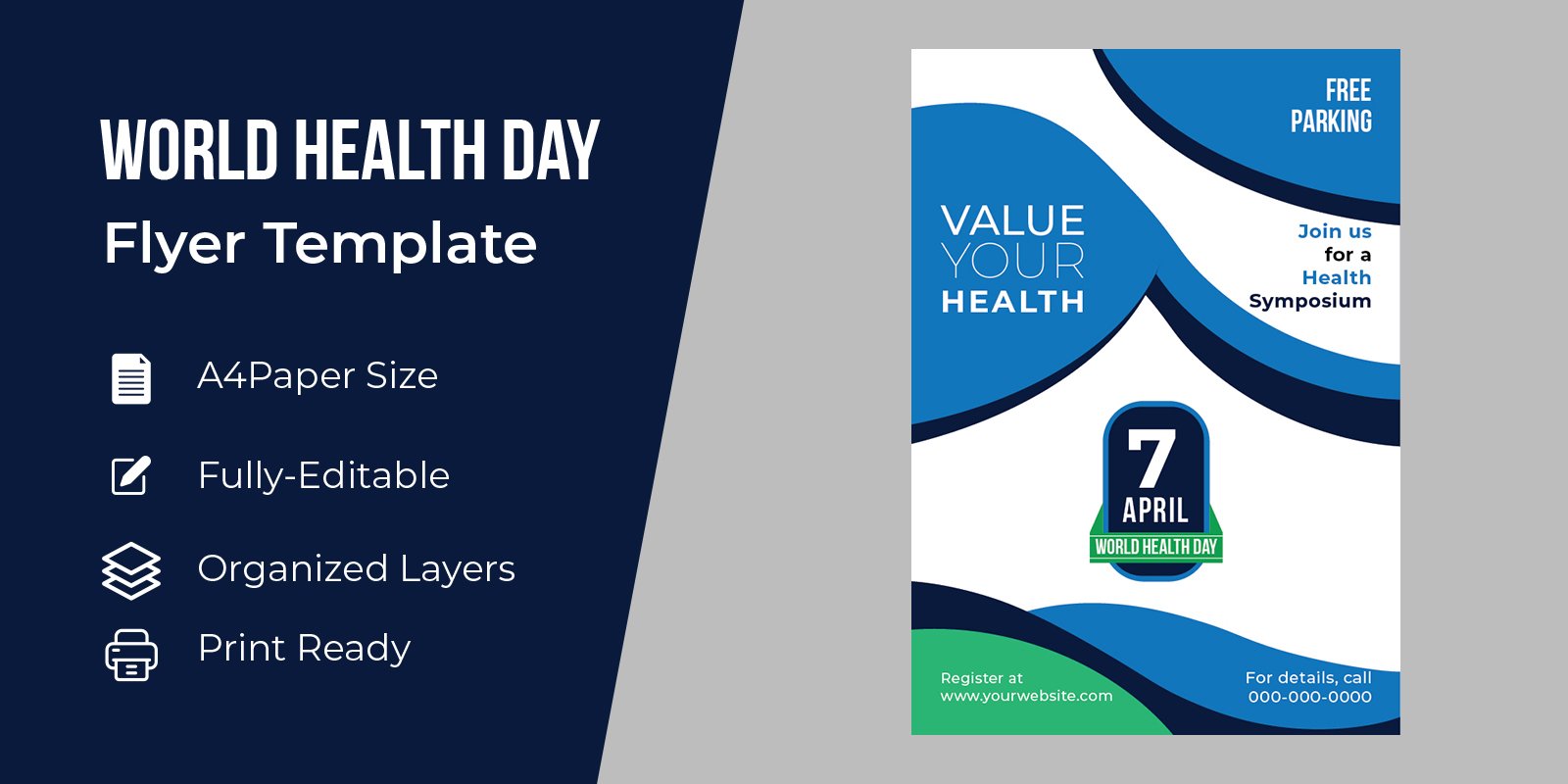 7 April World Health Day Flyer Corporate Identity