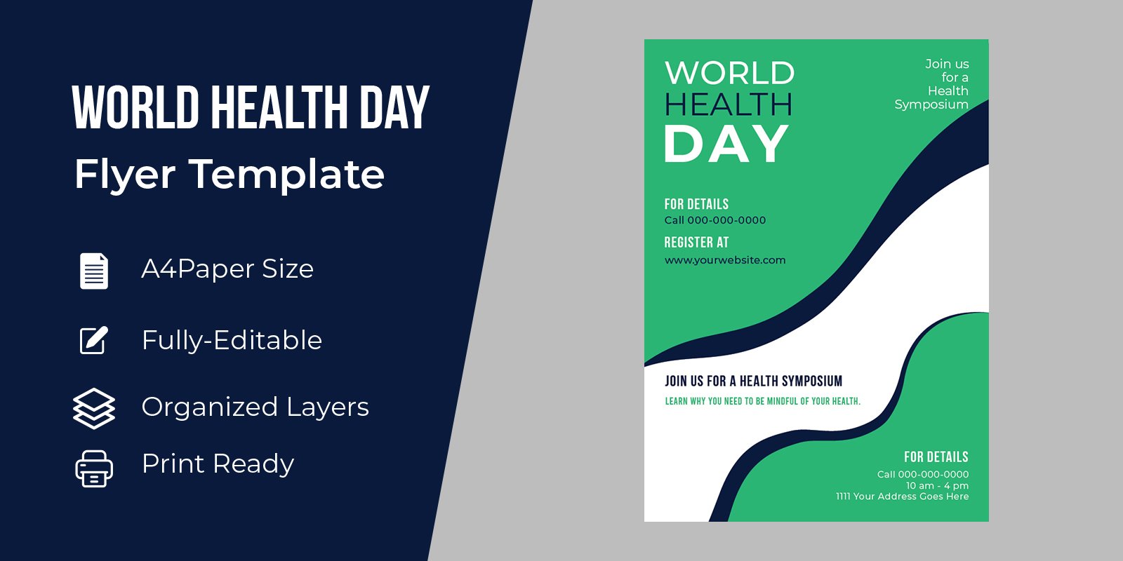 Modern Design World Health Day Flyer Corporate Identity