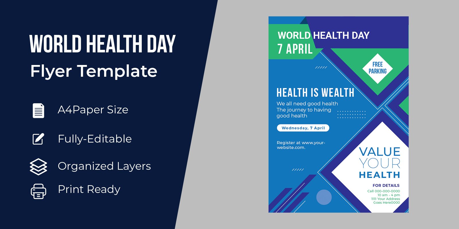 Profession Flyer Design World Health Day Corporate Identity