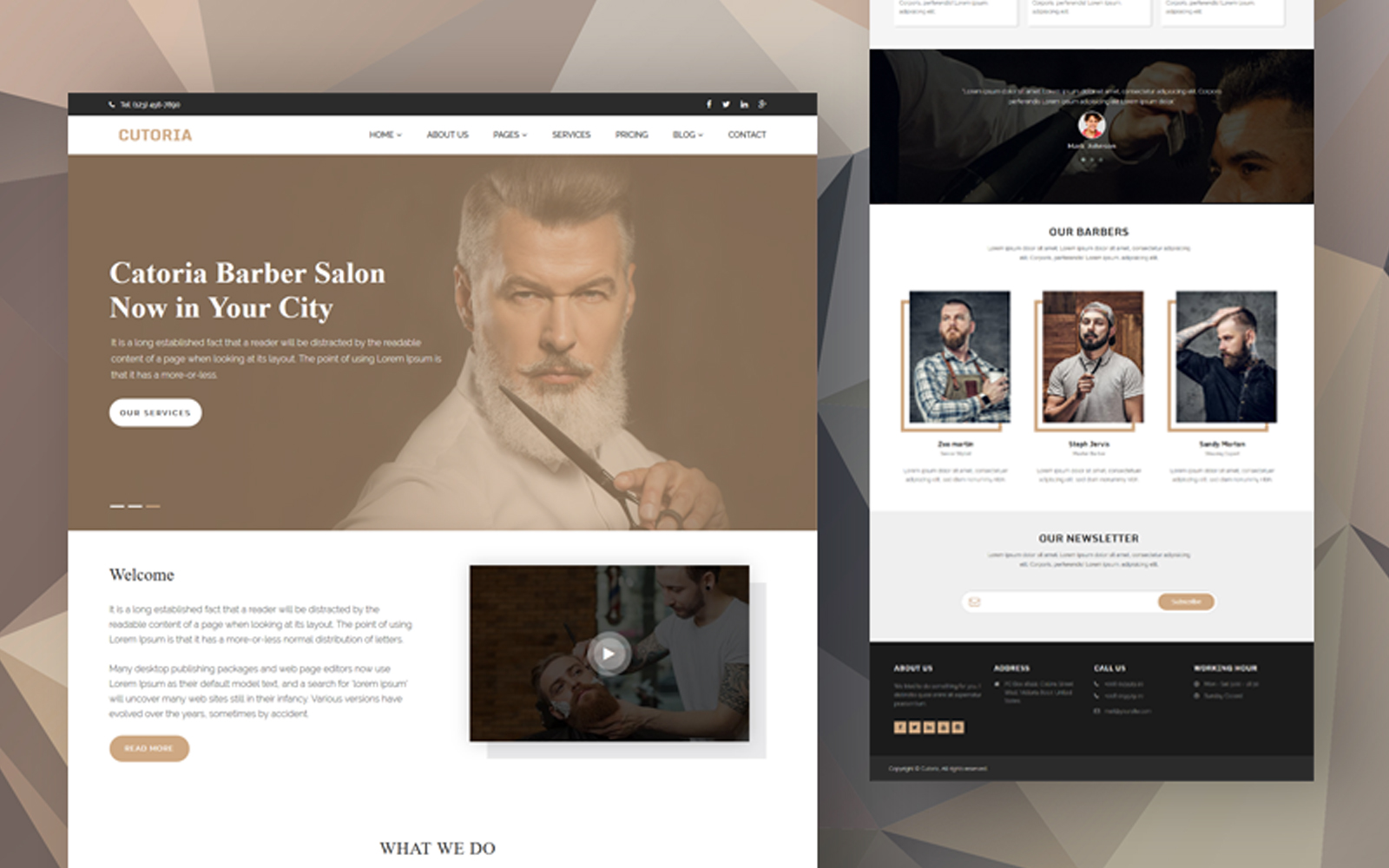 Cutoria - Barber & Salon Website template