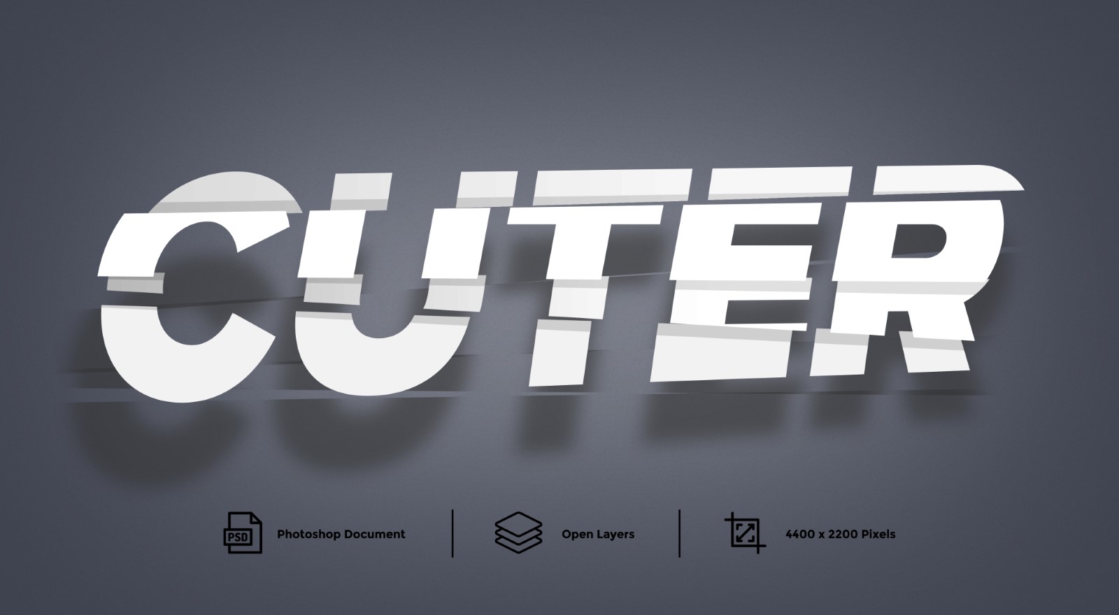 Cutting Text Effect Layer Style - Illustration