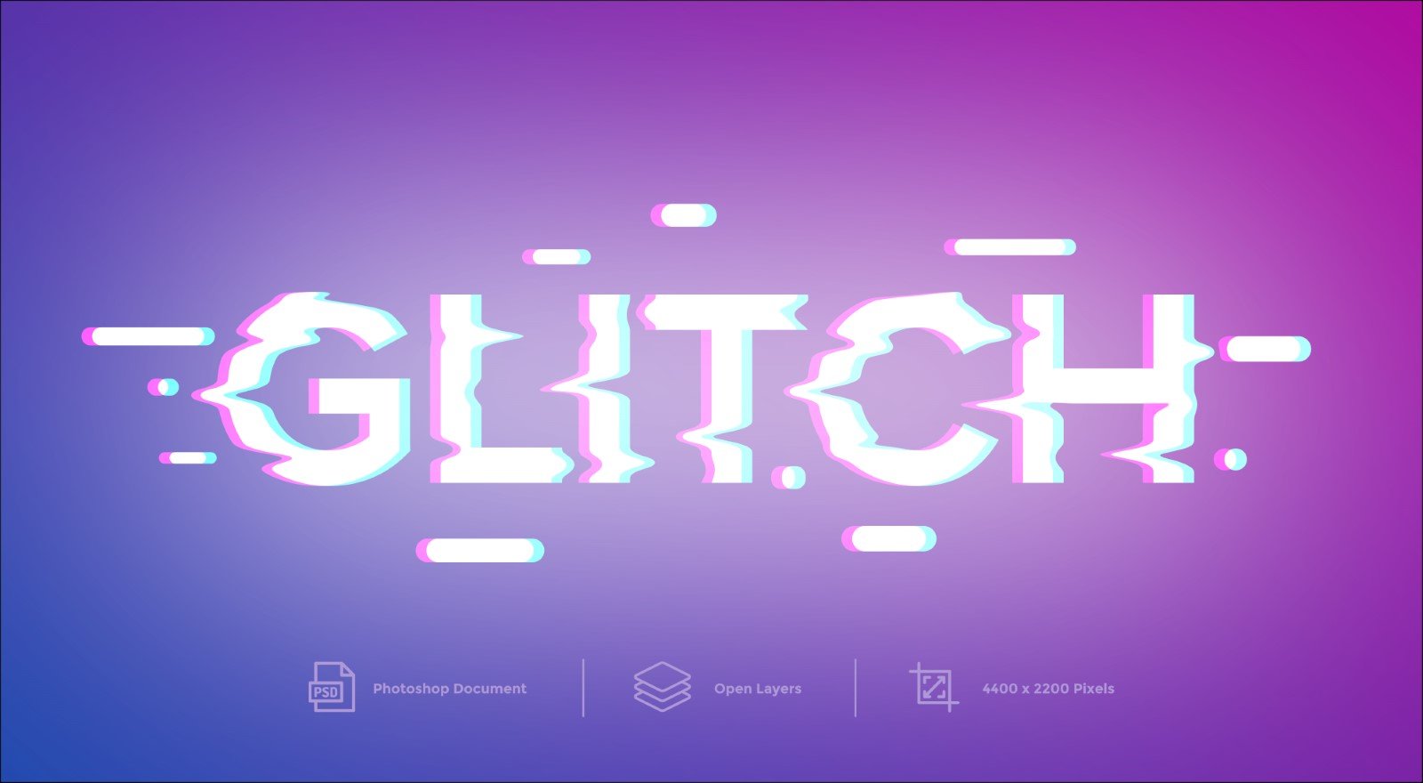 Glitch text effect And Layer Style - Illustration