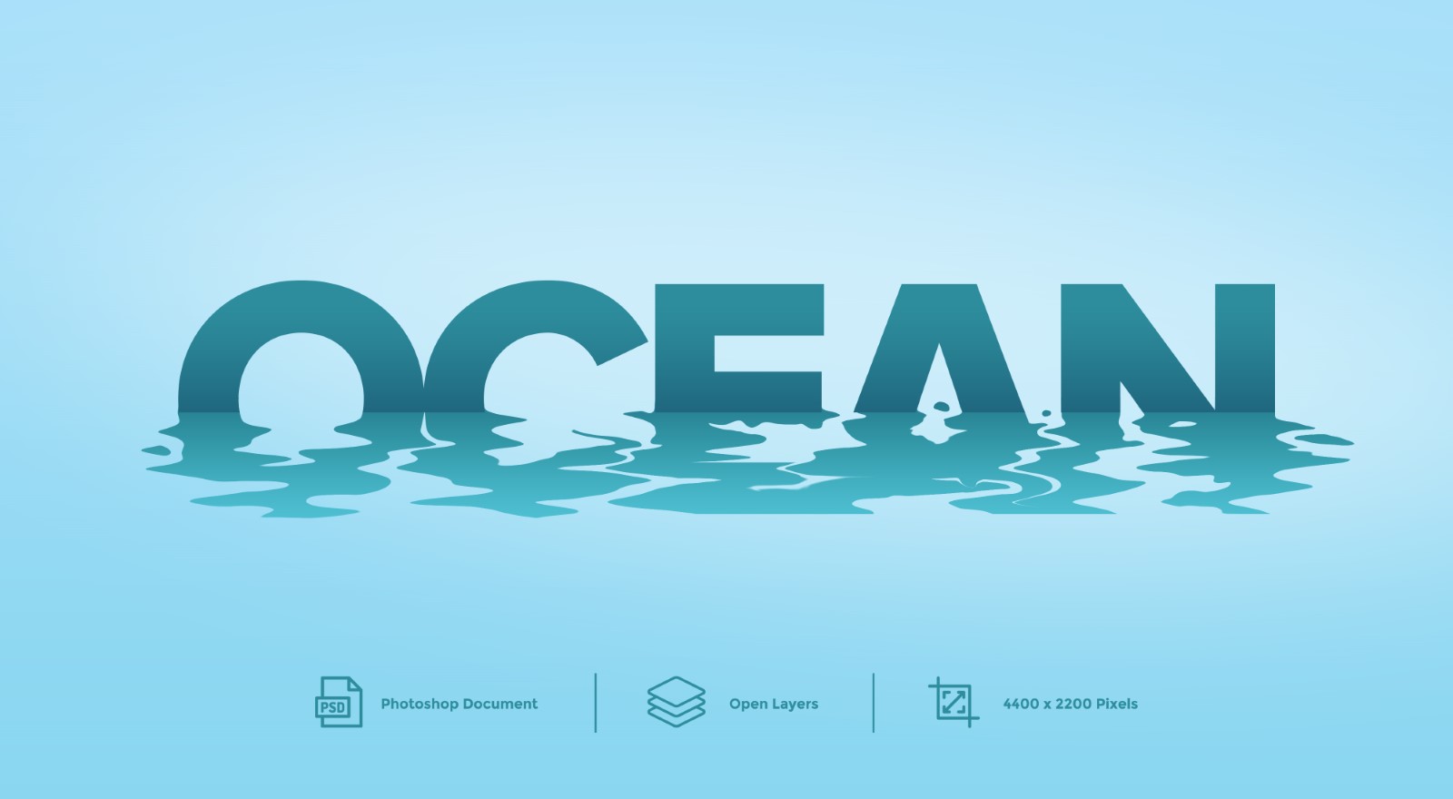 Ocean Text Effect And layer Style - Illustration