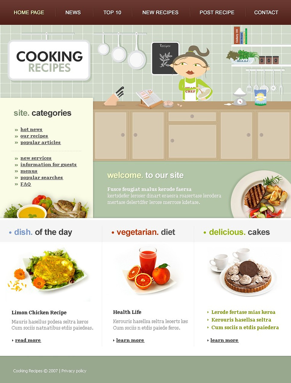 Site categories. Recipes for Cooking шаблон. Cook website. Recipe site.