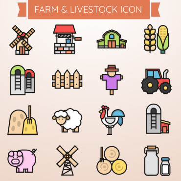 Line Farm Icon Sets 171007