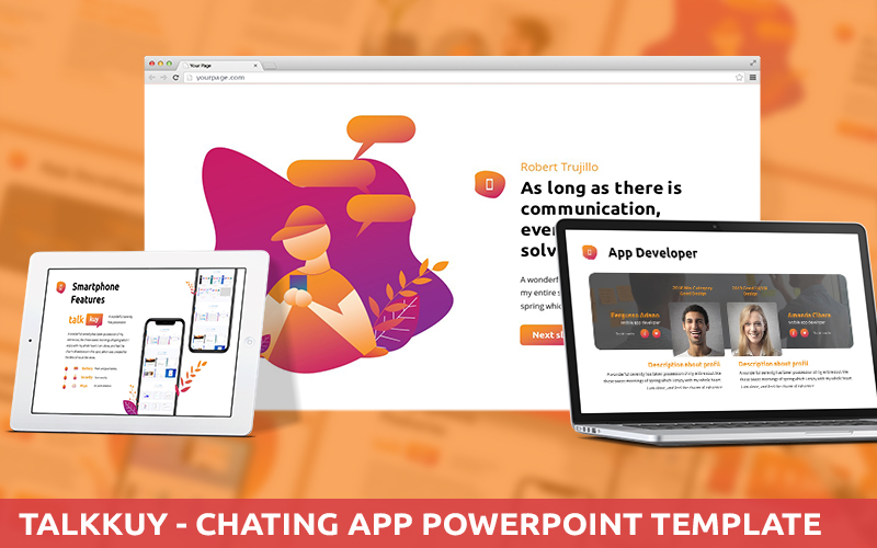 Talkkuy - Chatting App Powerpoint Template