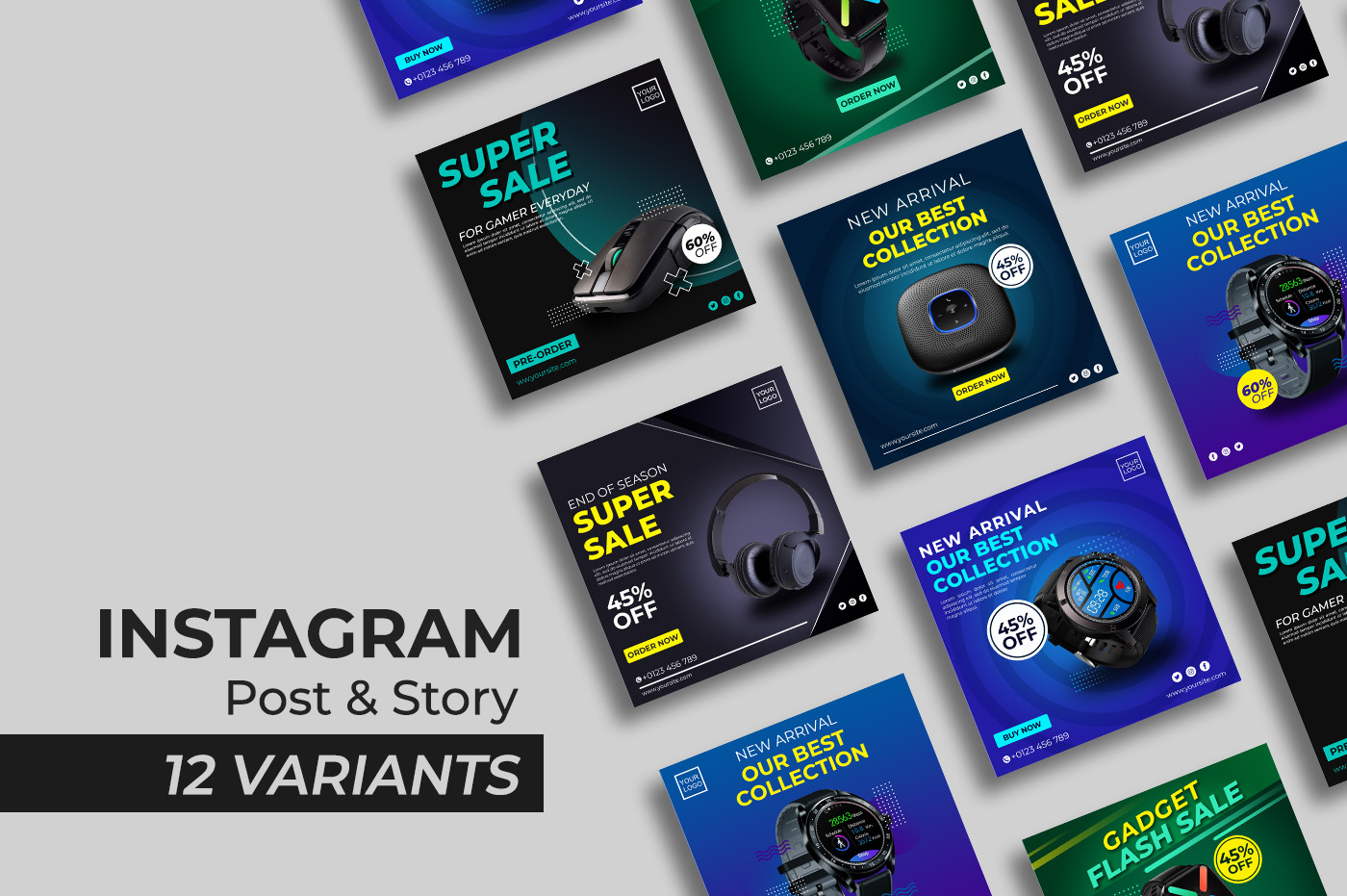 GADGET SERIES I -  Instagram Post and Story Social Media Template