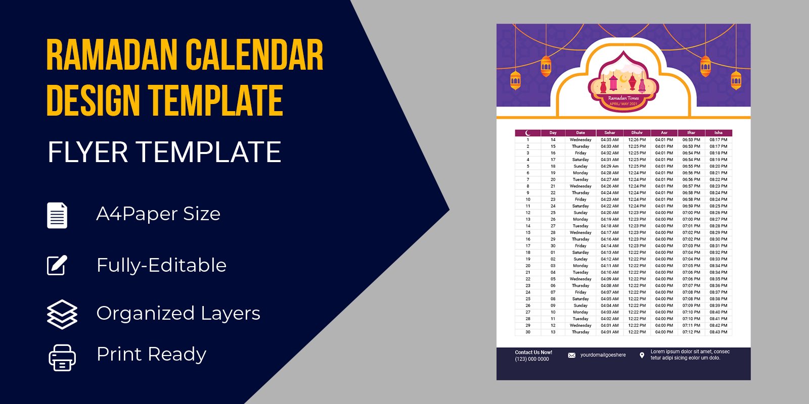 Sehri Ifter Time Schedule - Corporate Identity Template