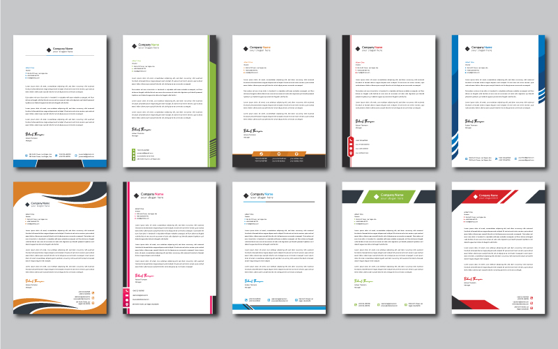 Letterhead Design Bundle for Your Business - Corporate Identity Template