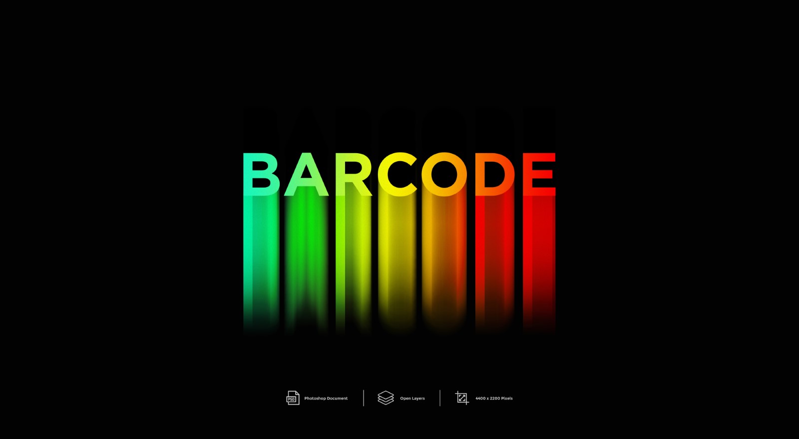 Barcode Text Effect and Layer Style - Illustration