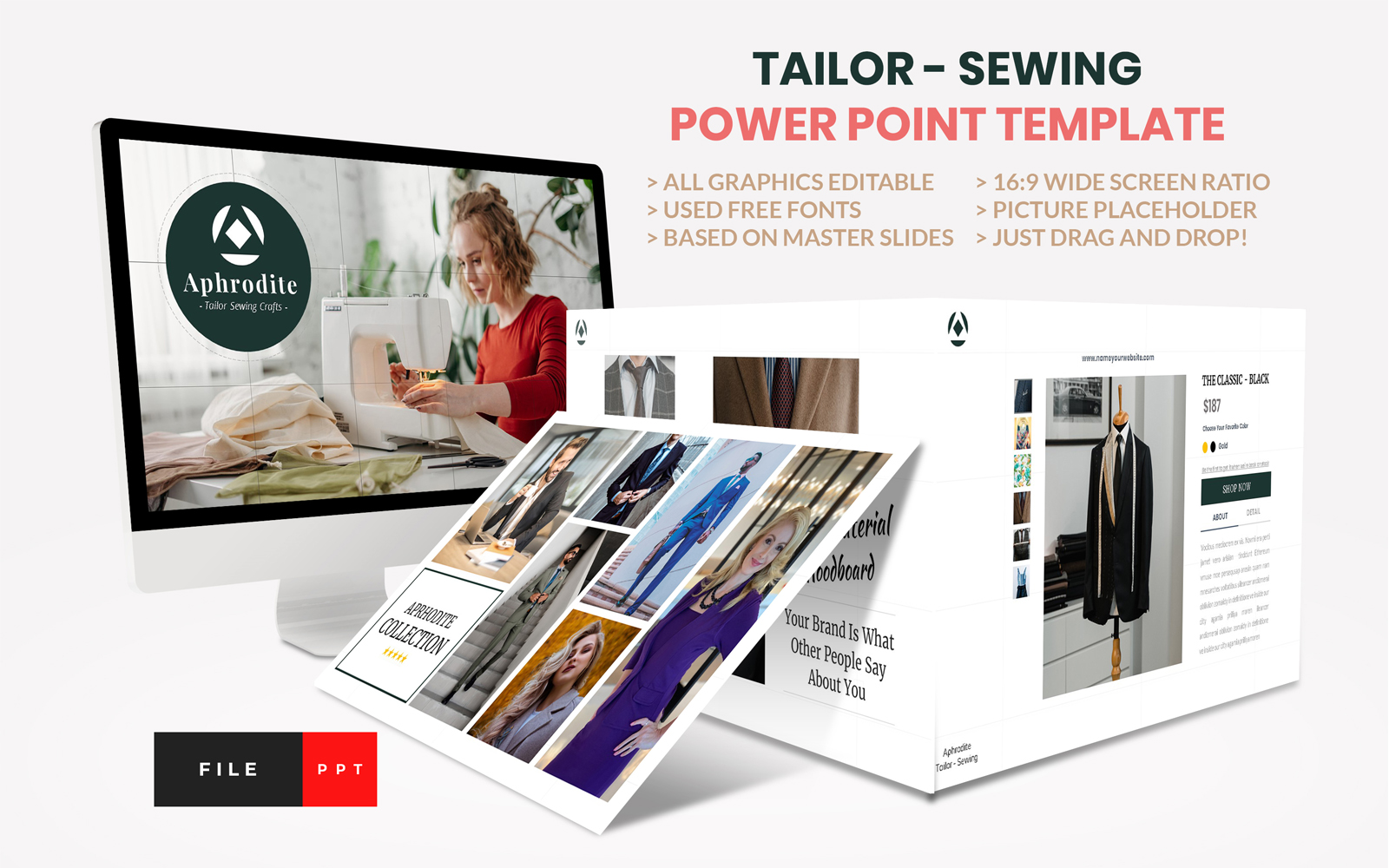 Tailor - Sewing Fashion Craft Power Point template