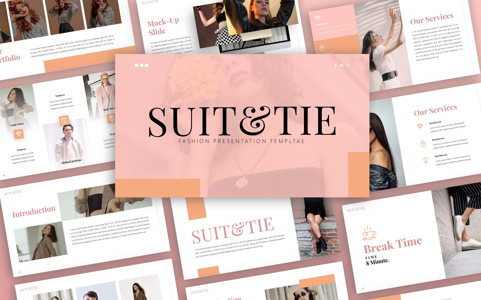 SuitTie Fashion PowerPoint Presentation Template