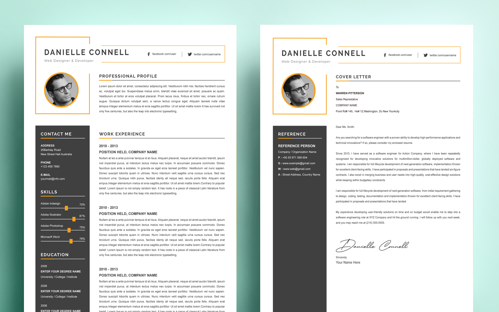 Denielle Connell - Resume Template CV Resume