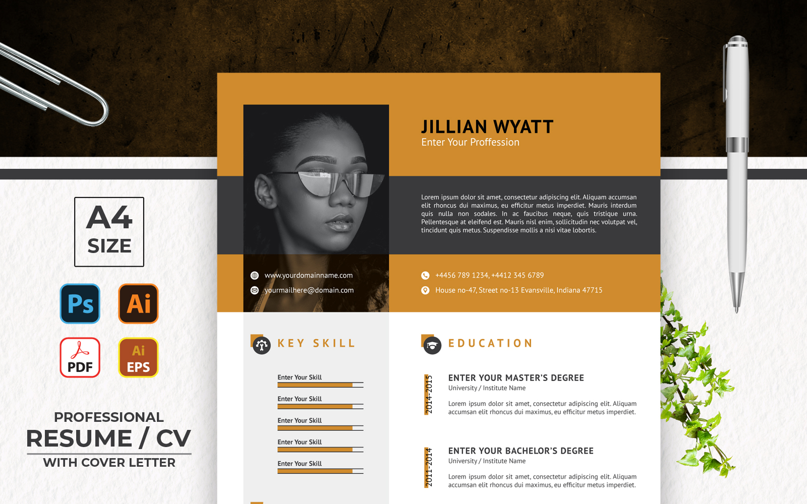 Jillian Wyatt Printable Resume/CV Template