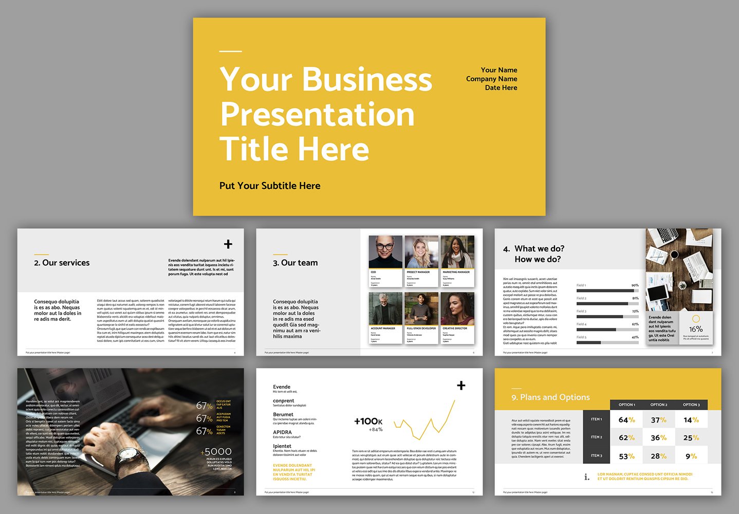 Pitch Deck Business Presentation Layout - Corporate Identity Template