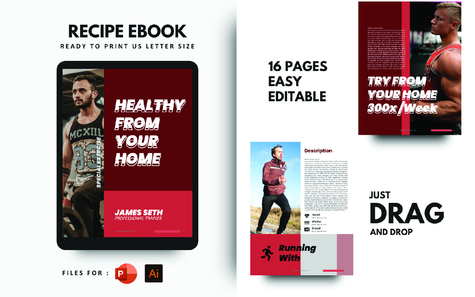 Fitness at Your Home eBook Powerpoint Template
