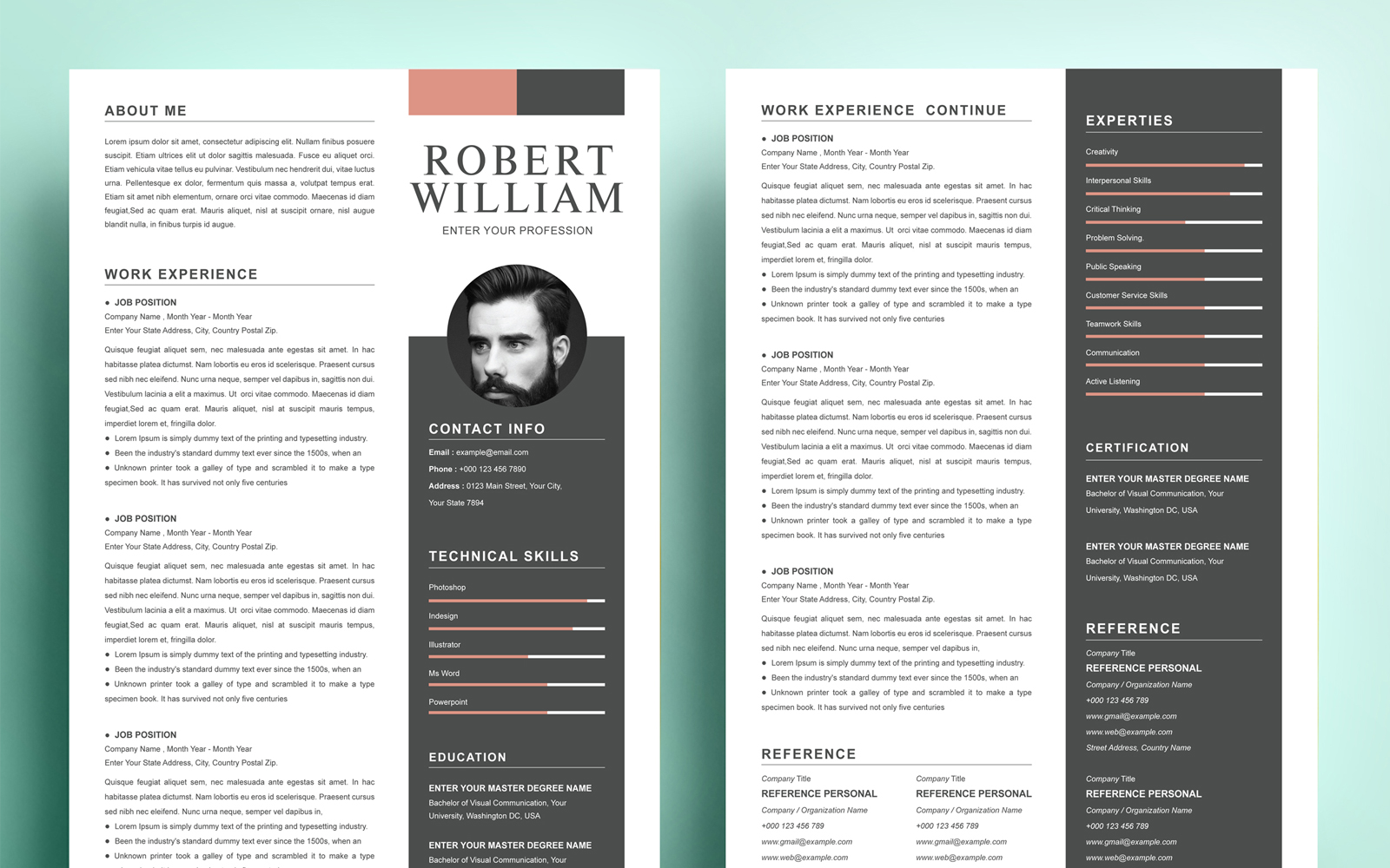 Robert William - Professional Resume / CV Template