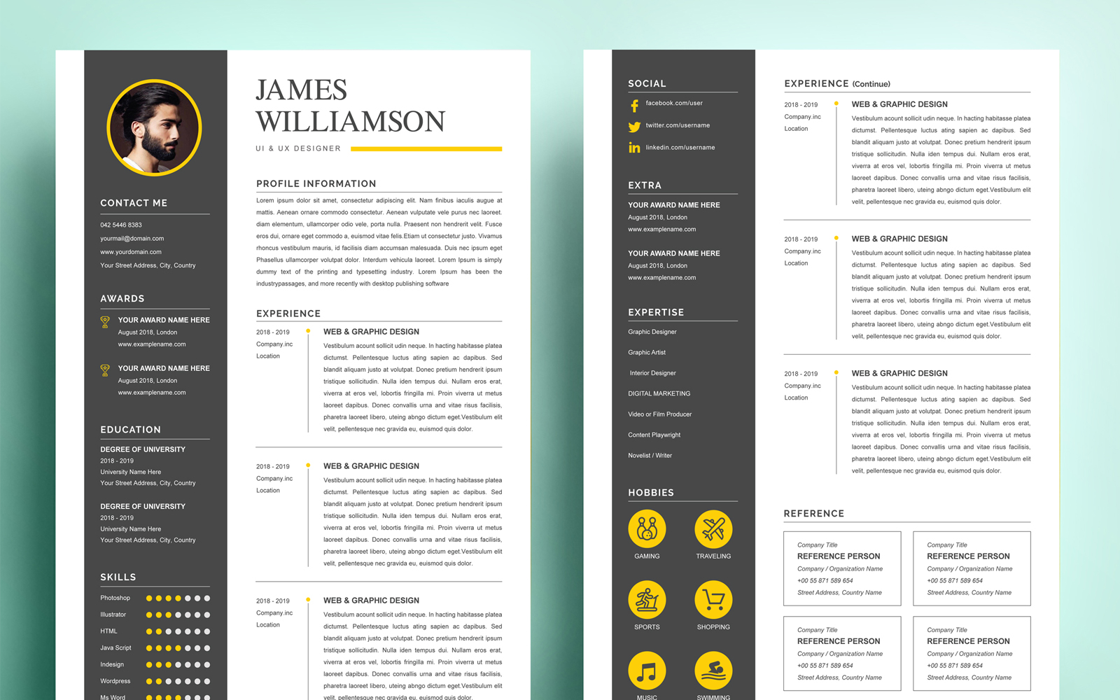 James Williamson - Clean Resume CV Template