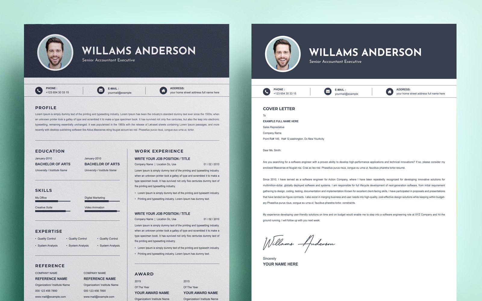Williams Anderson - Resume Template Design