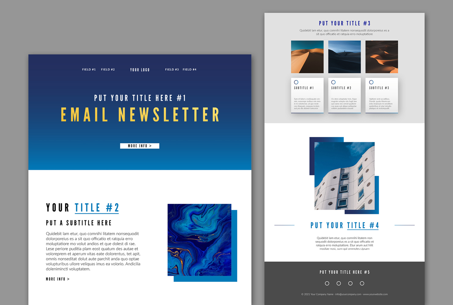 Email Newsletter Layout Corporate identity template