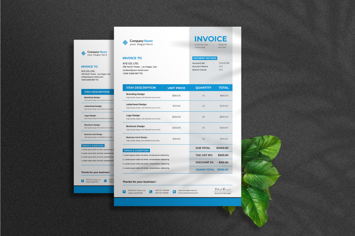 Invoice Design Corporate Template