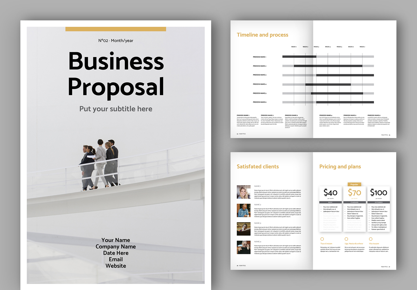Business Proposal Layout (A4+US) - Corporate Identity Template