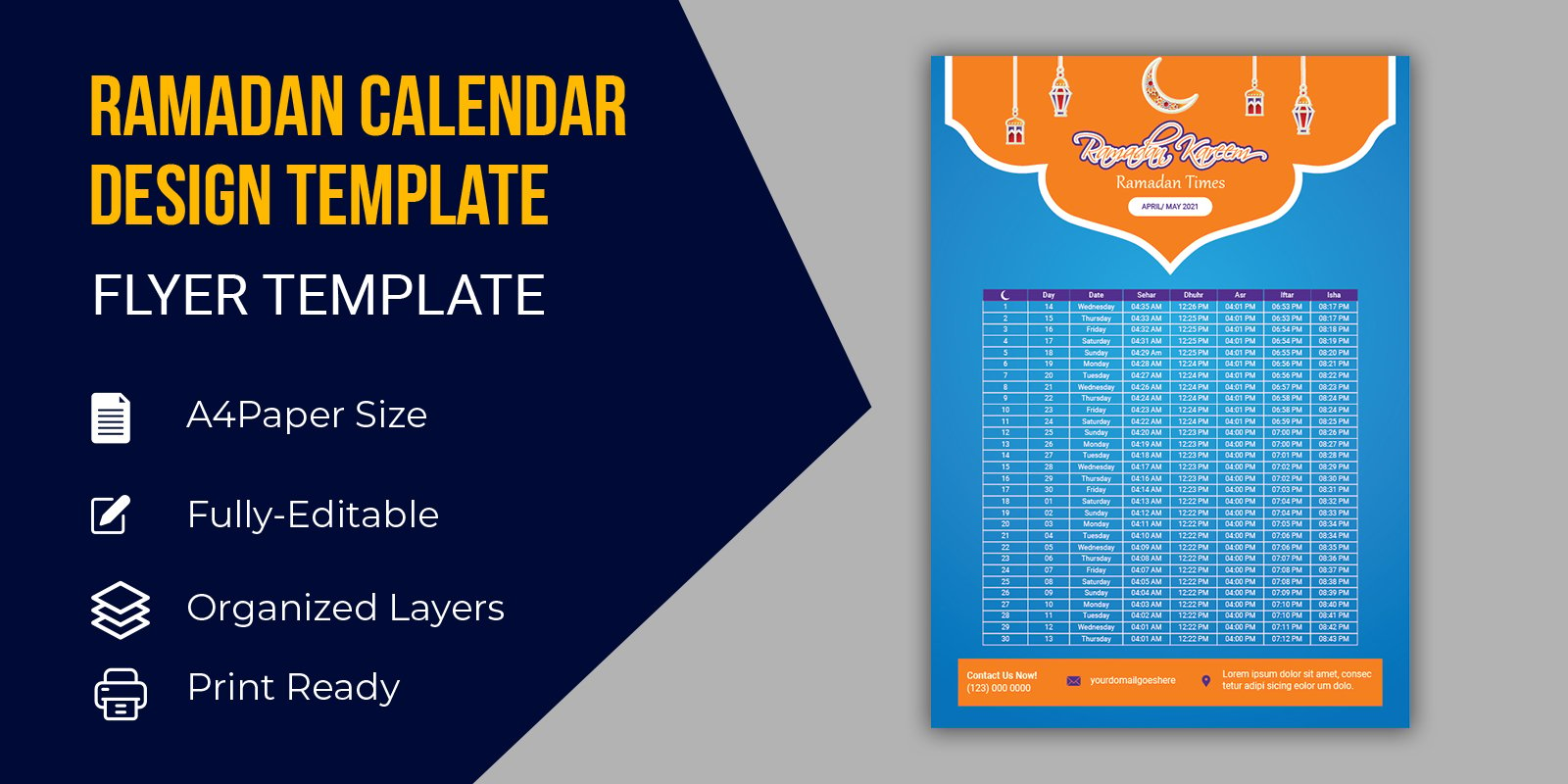 Ramadan Greeting Calendar - Corporate Identity Template.