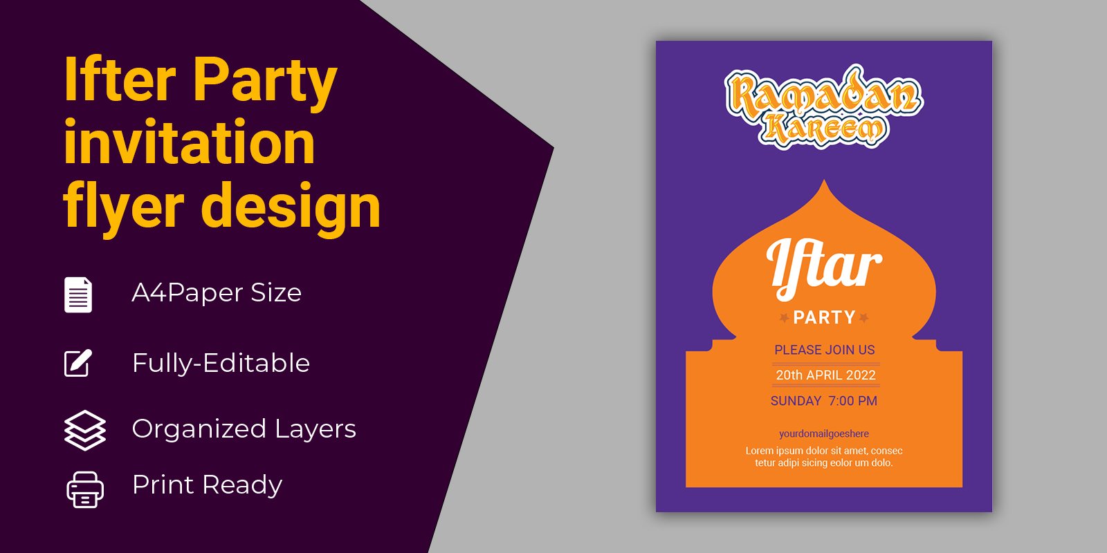 Ifter Party Invitation Flyer Design - Corporate Identity Template