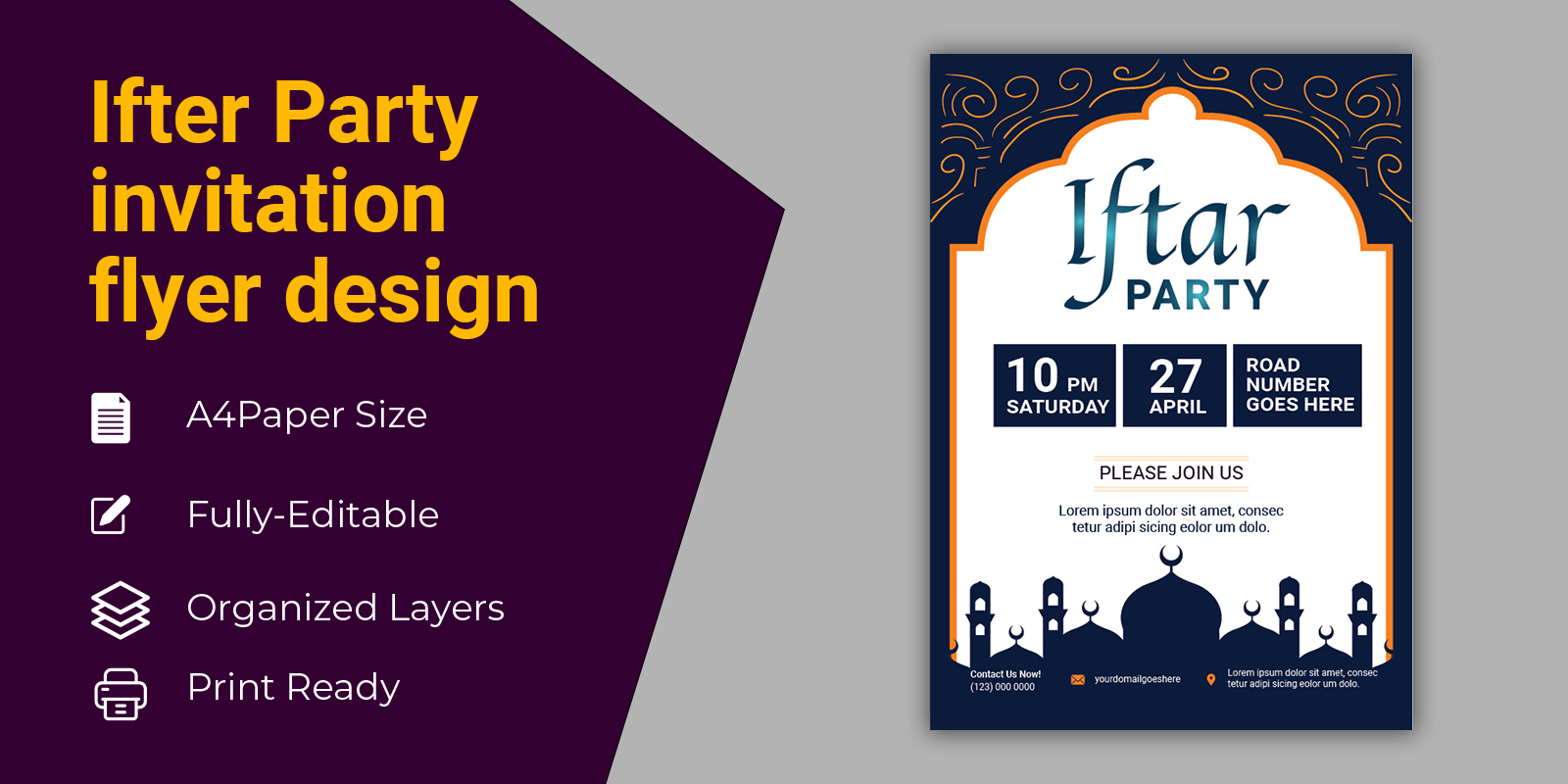 Ftar Banner or Flyer Design, Ifter Part - Corporate Identity Template