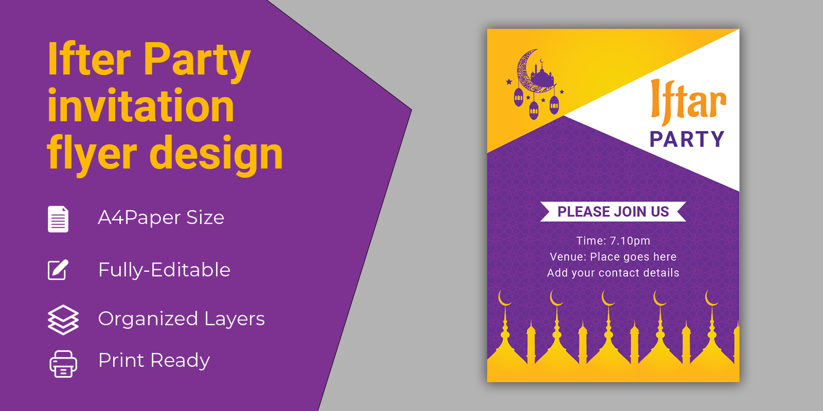 Iftar Party Celebration Flyer Design - Corporate Identity Template