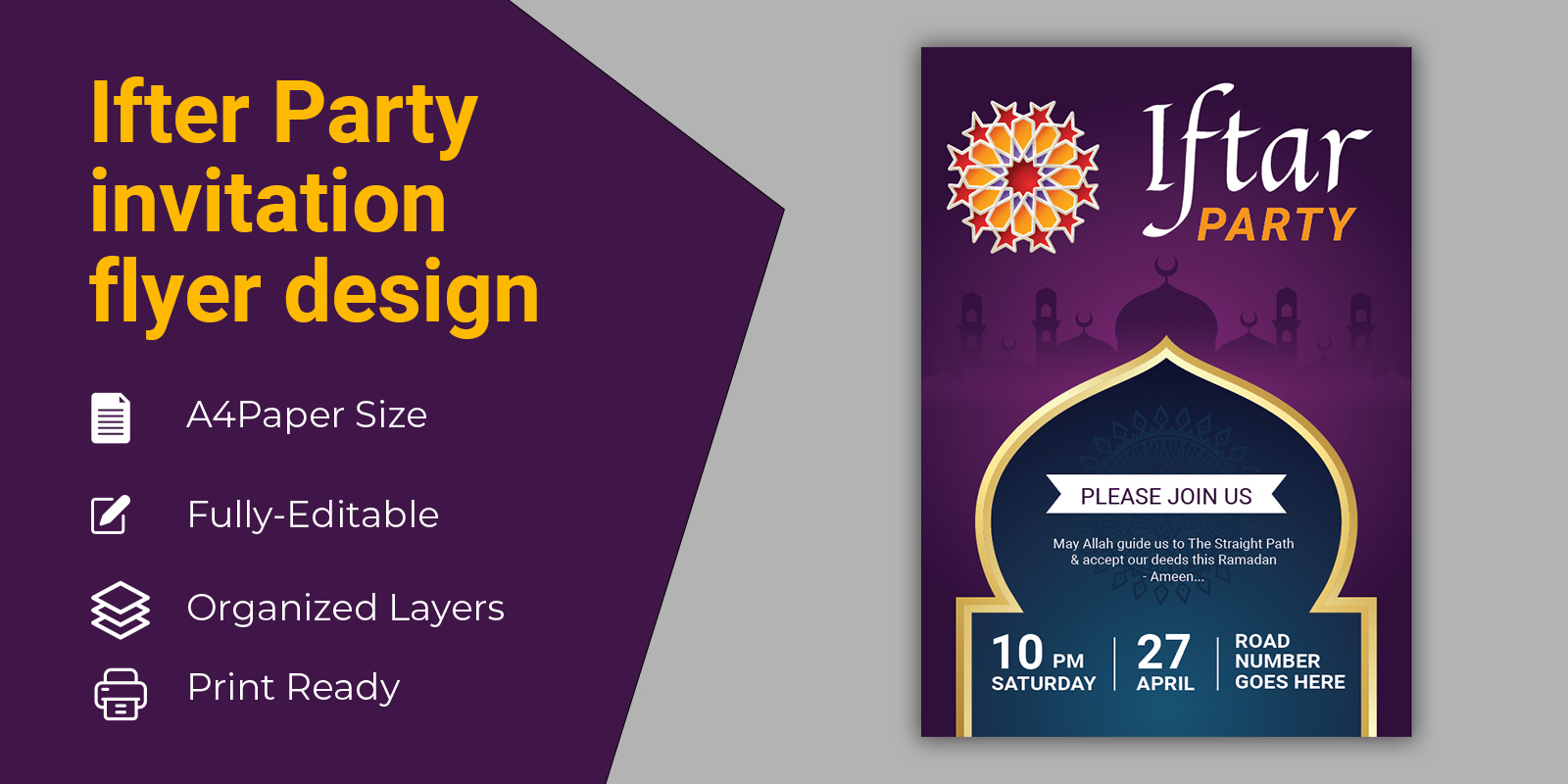 Ifter Party and Seminar Invitation Flyer - Corporate Identity Template