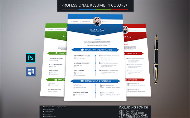 Professional Printable Resume Templates & Cover Letter