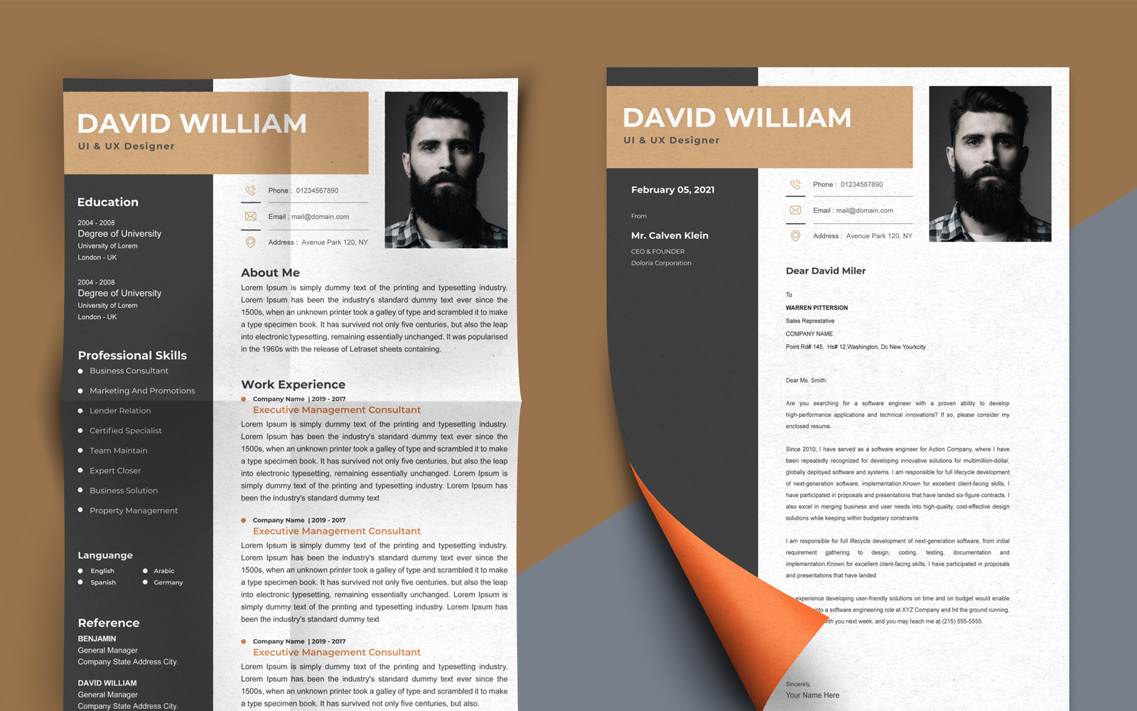 David William - UI & UX Designer Printable Resume Templates