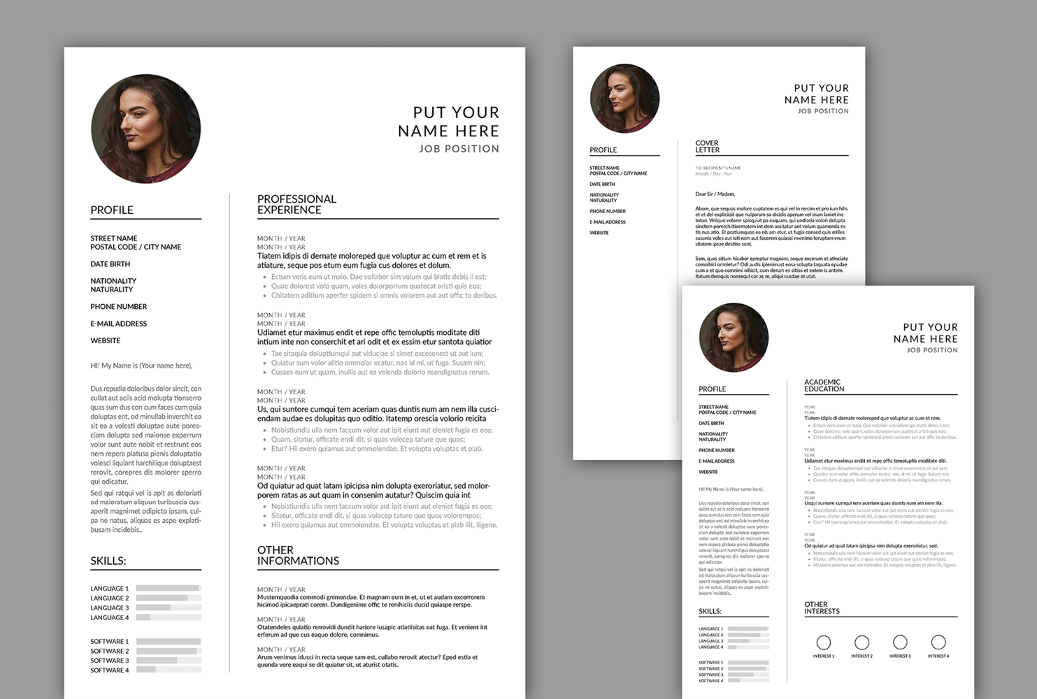 CV Resume + Cover Letter Printable Resume Templates