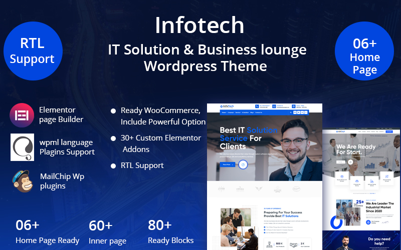 Infotech - IT Solution & Business lounge WordPress Theme