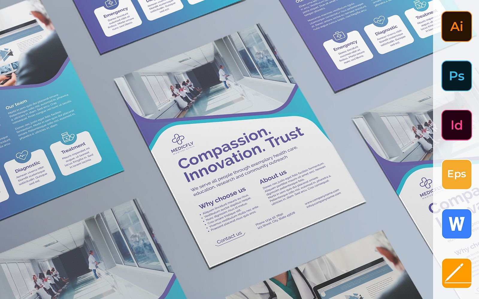 Professional Medical Clinic Flyer - Corporate Identity Template