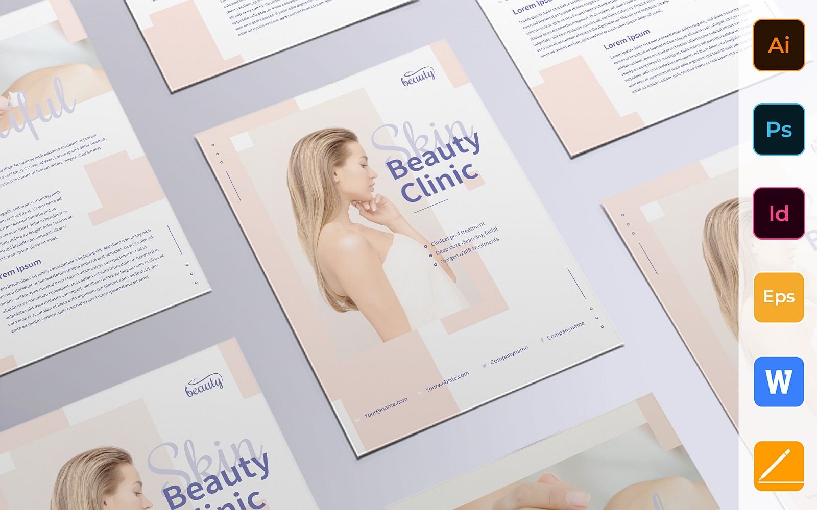 Professional Skin Beauty Clinic Flyer - Corporate Identity Template