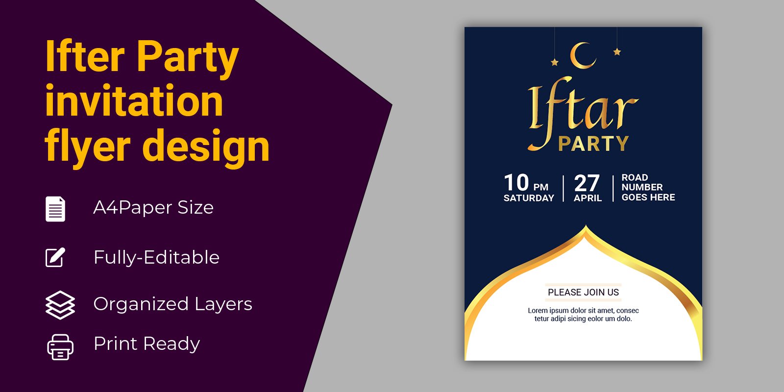 Iftar Party Celebration Poster Corporate Identity