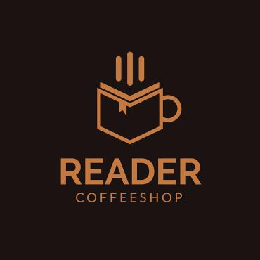 Shopbookreadreadercupdrinksimpleminimalistmonoline  Logo Templates 172194